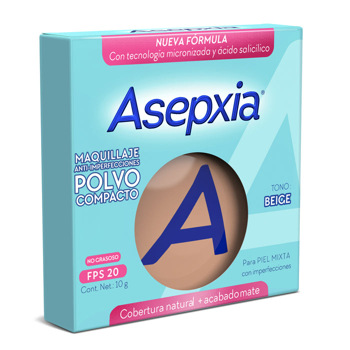 Asepxia Maquillaje Polvo Compacto Beige X 10G