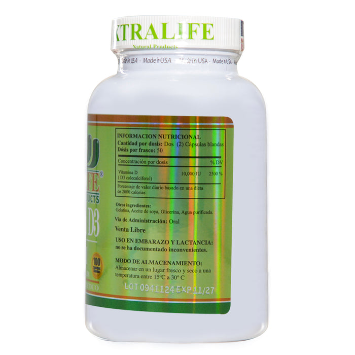 Xtralife Vitamina D3 5000 Ui X 100 Cap Blandas