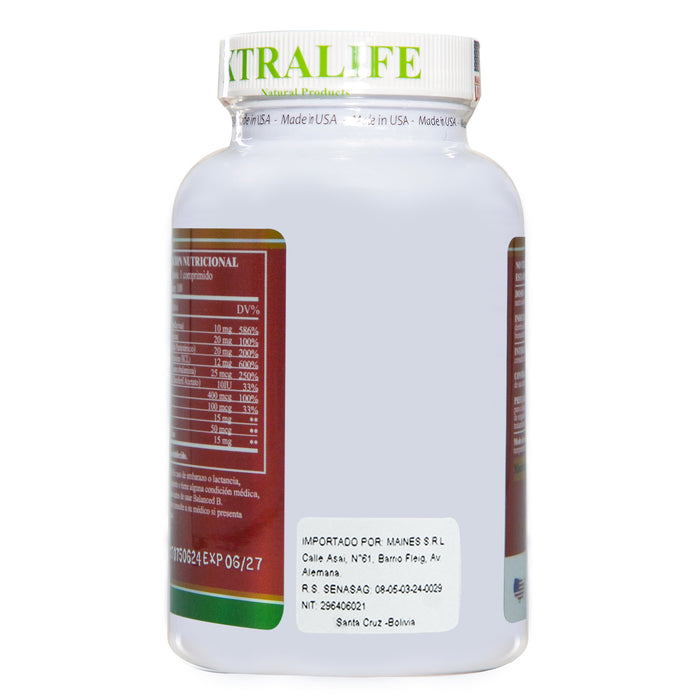 Complejo B Xtralife Balanced B Complex X 100 Cápsulas
