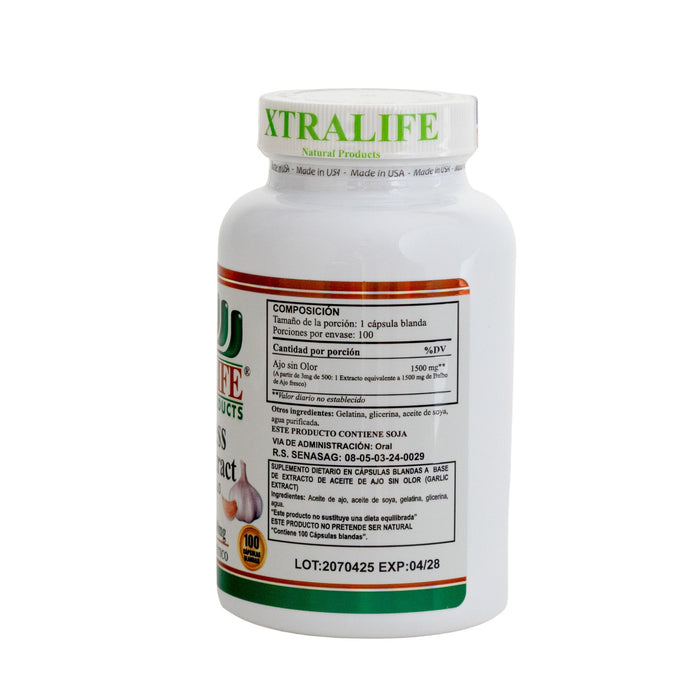 Extracto De Ajo Xtralife 1500Mg X 100 Cápsulas