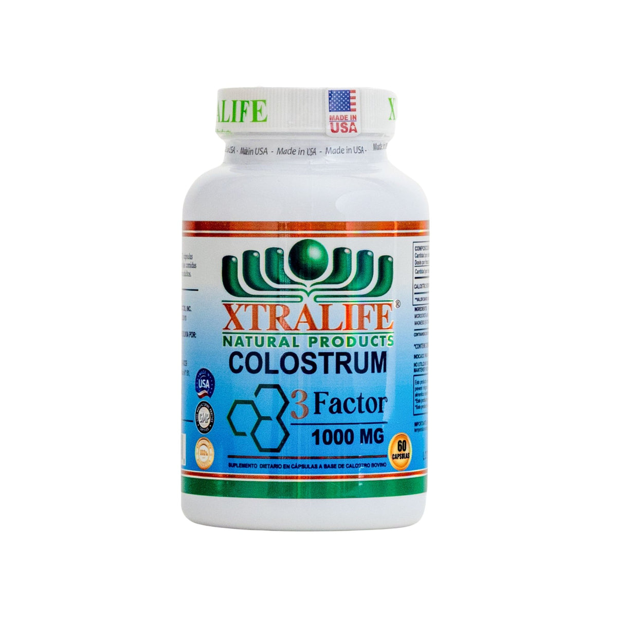 Xtralife Colostrum 3 Factor 1000Mg - 60 Cápsulas— Farmacorp