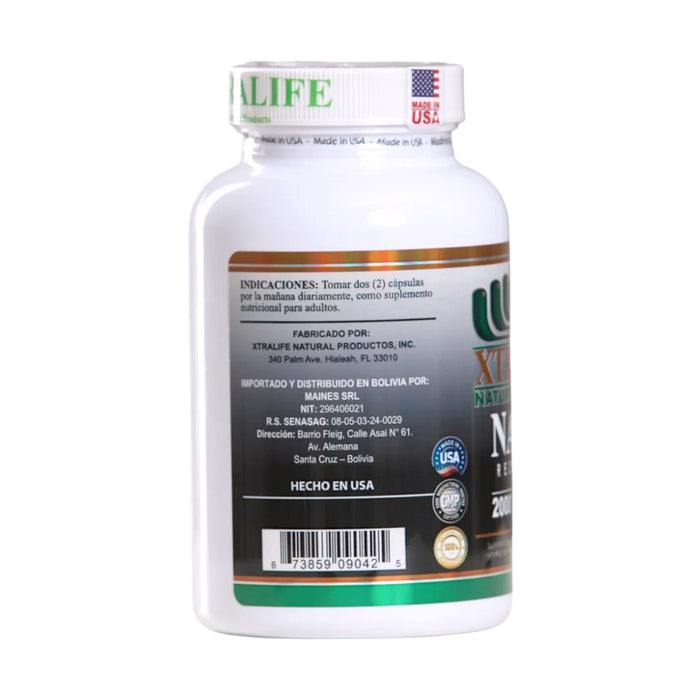 Suplemento Dietario Xtralife Nad + Red Wine 2000Mg X 60 Capsulas