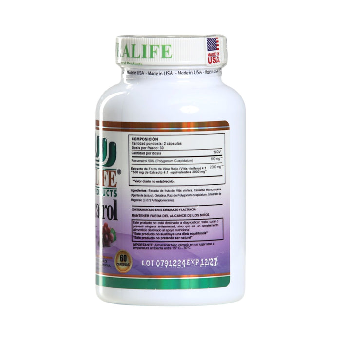 Resveratrol 2000Mg Xtralife X 60 Cápsulas