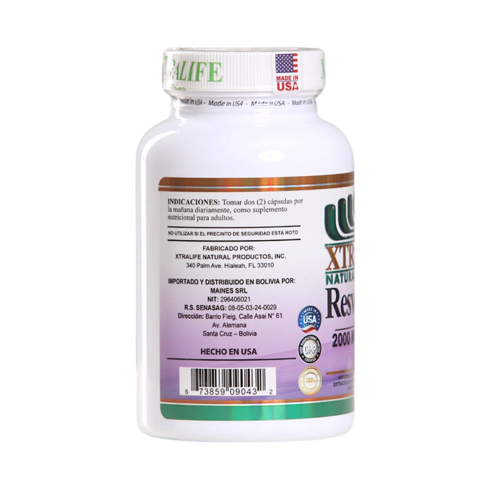Resveratrol 2000Mg Xtralife X 60 Cápsulas