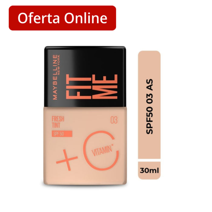 Base Maybelline Fit Me Fresh Tint Spf50 - Tono 03 X 30Ml