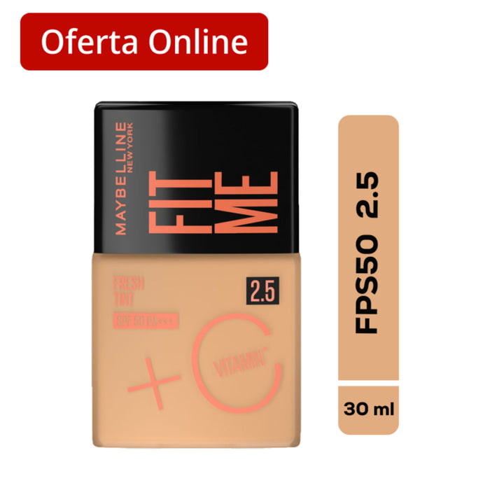 Base Maybelline Fit Me Fresh Tint Fps50 Nro. 2.5 X 30Ml
