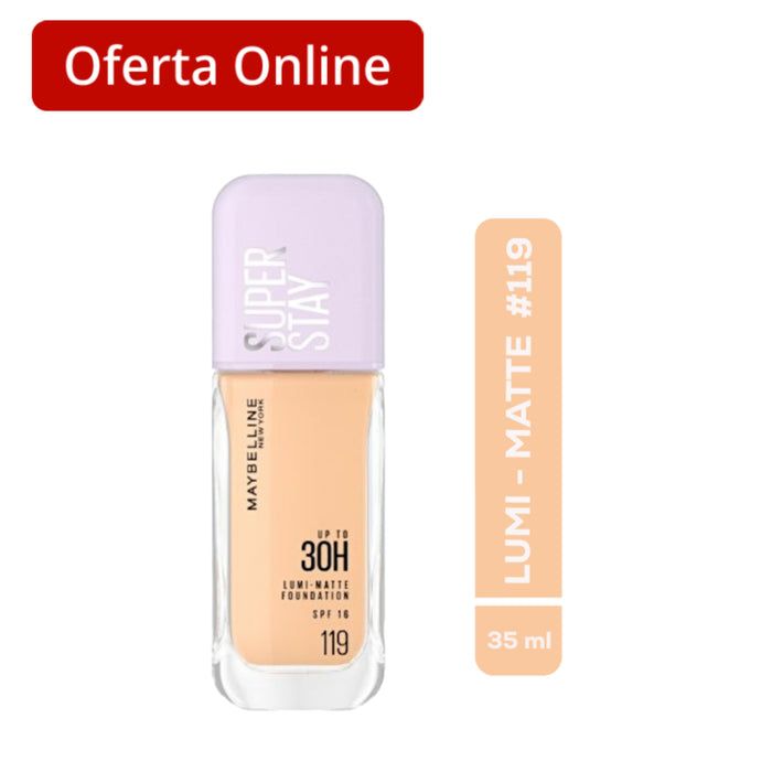 Base Maybelline Super Stay Up To 30H Lumi-Matte Nro. 119 Found