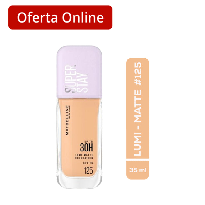 Base Maybelline Super Stay Up To 30H Lumi-Matte Nro. 125 Found