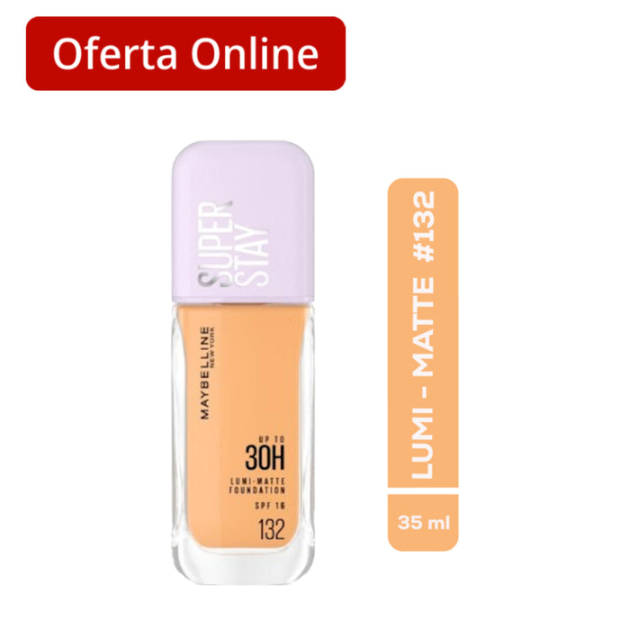 Base Maybelline Super Stay Up To 30H Lumi-Matte Nro. 132 Found