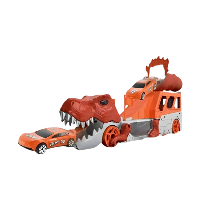 Vehículo Organizador De Dinosaurio Miniso Light Y Sound Naranja