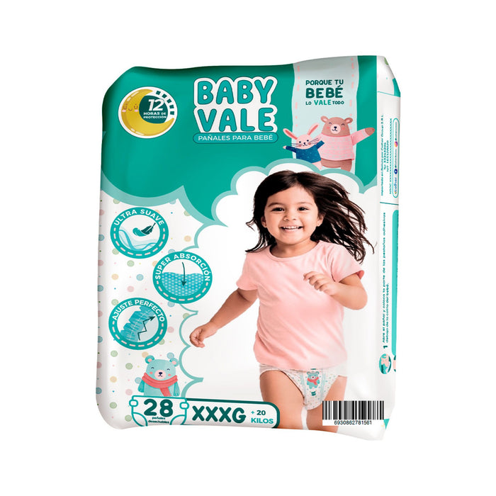 Pañales Baby Vale Talla Xxxg X 28 Unidades
