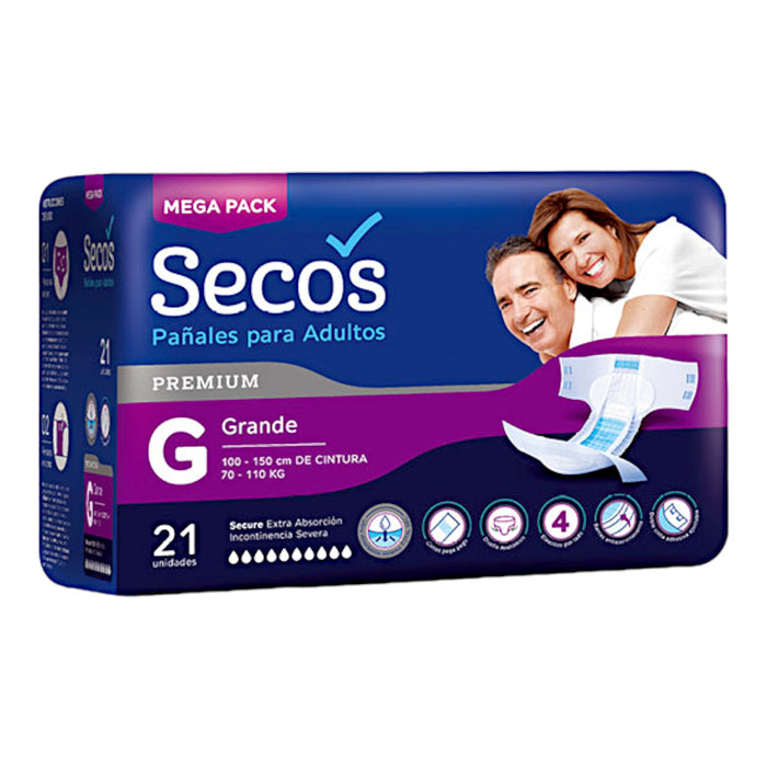 Pañal Secos Premium G Unisex Para Adulto X 21 Unidades