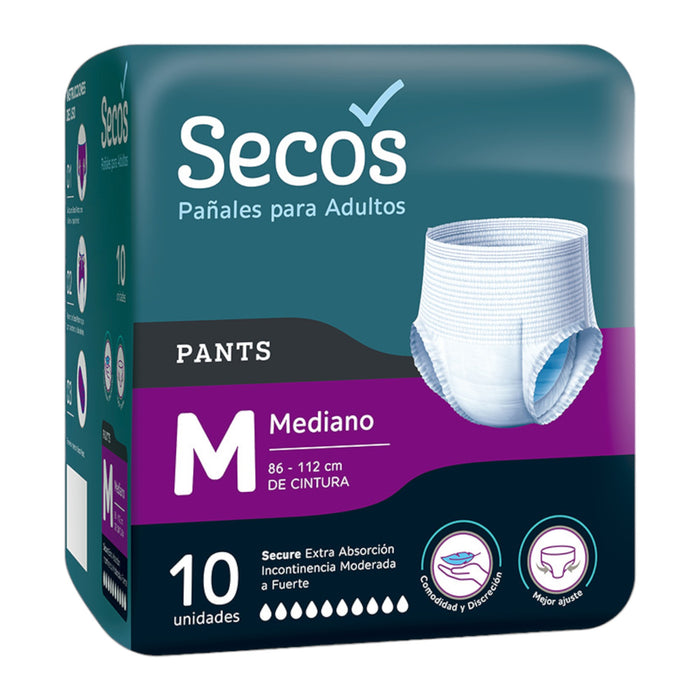 Secos Pants Panal M  Unisex Para Adulto X 10 Unidades