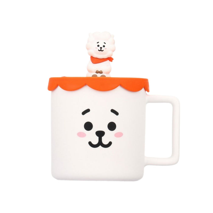 Taza De Cerámica Miniso Bt21 Collect Con Tapa De Silicona X 425Ml