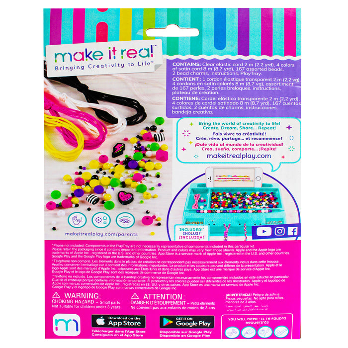 Make It Real Neon Black And White Brazaletes X 175 Piezas