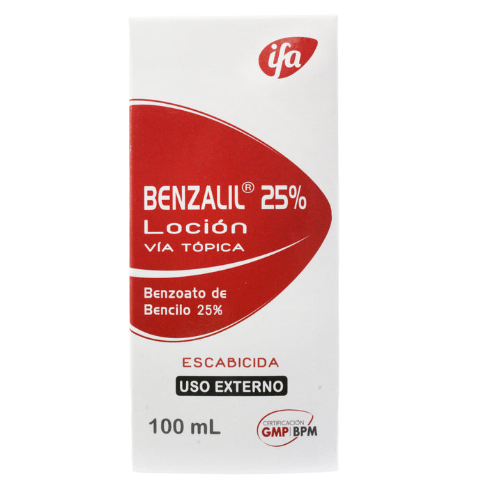 Benzalil 25% Locion Frasco X100ml Benzoato De Bencilo