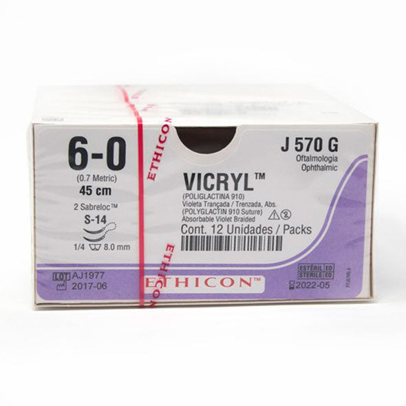 Poly Vicryl 6-0 C 2Ag 0.87 J570g Oftal
