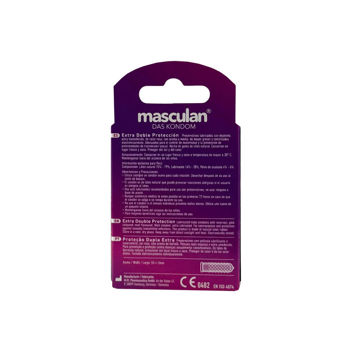 Preservativo Masculan Doble Protección 3 Unidades X Caja