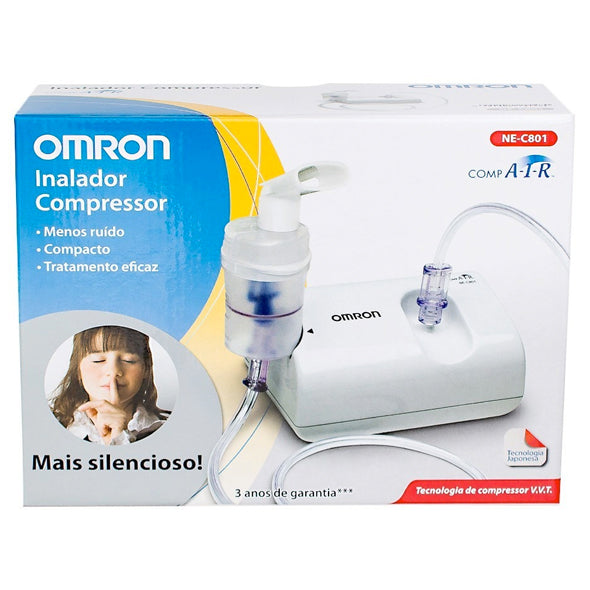 Nebulizador de Compresor OMRON NE-C801KD para Bebés, Niños y Adultos,  Tratamiento Respiratorio Eficaz y Seguro, 1 unidad