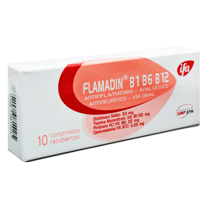 Flamadin B1 B6 B12 Diclofenaco 50Mg Y Vitamina B1 B6 B12 X Tableta