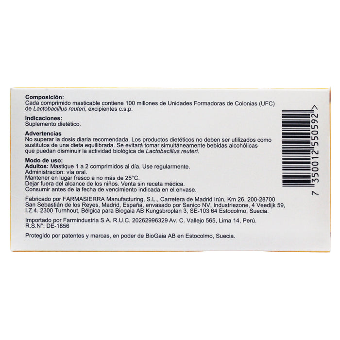 Biogaia Lactobacillus 26.5Mg Sabor Limon X Tableta