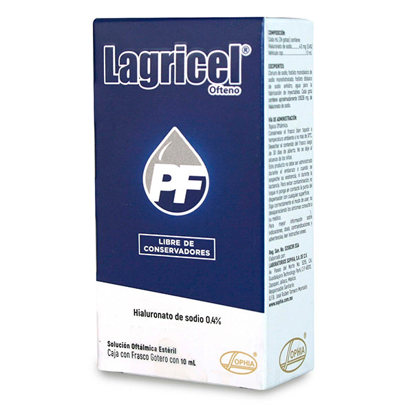 Lagricel Pf Ofteno 0.4% Colirio X10ml Hialur Sodio