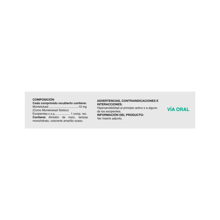 Montetricina 10Mg Montelukast X Comprimido