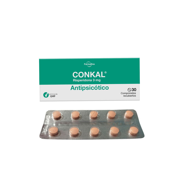 Conkal Risperidona 3Mg Antipsicótico X Comprimido