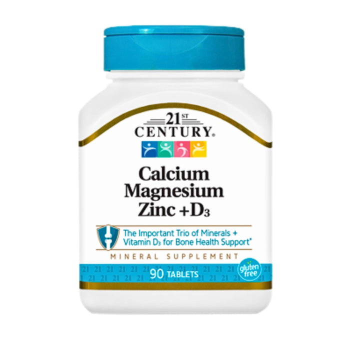 Calcio Magnesio Zinc + D3 21 Century X 90 Tabletas