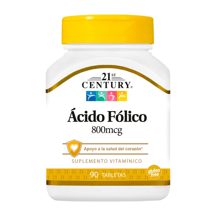 Acido Folico 800Mcg 21 Century X 90 Tabletas
