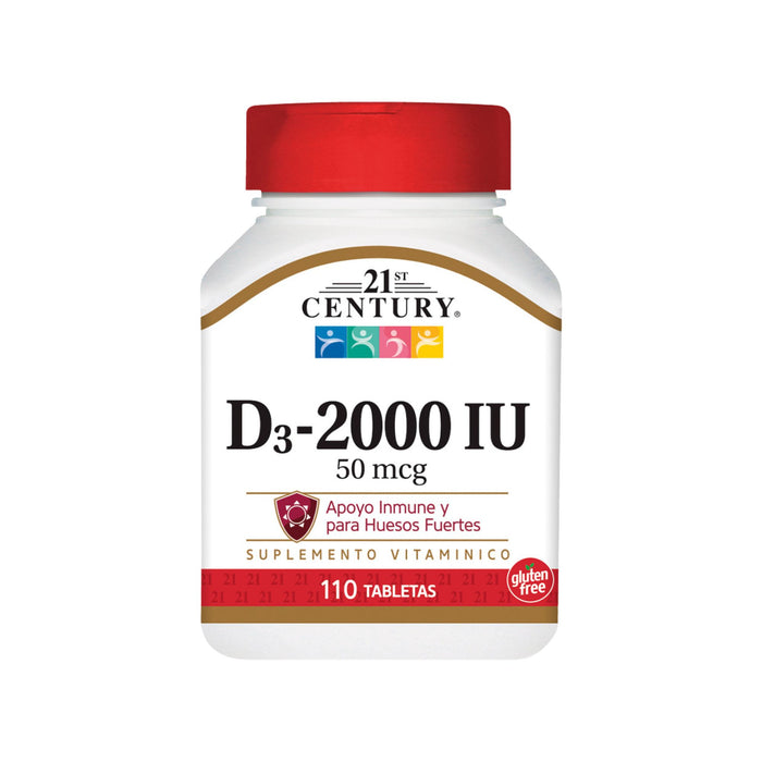 Vitamina D3 2000Ui 21 Century X 110 Tabletas