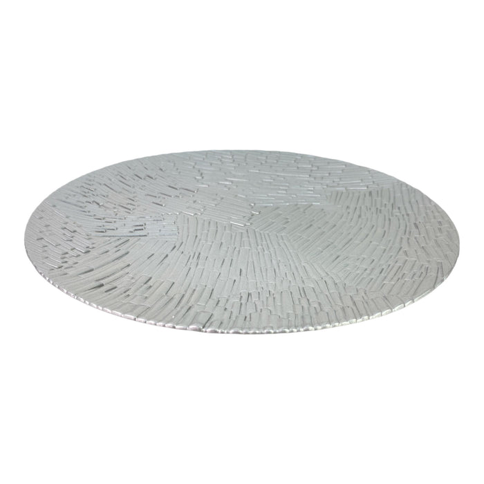 Porta Plato Santini Plateado Trama 33X33x2cm