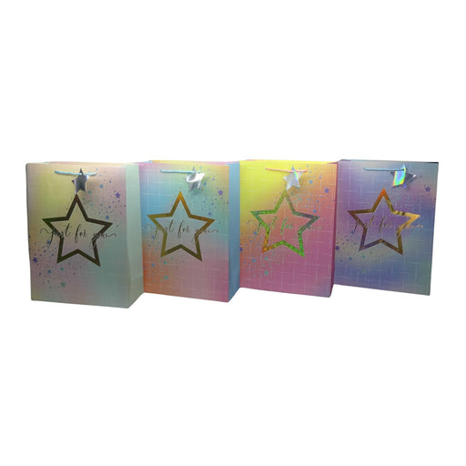 Bolsa de regalo Merletto de estrella con glitter, tamaño grande.
