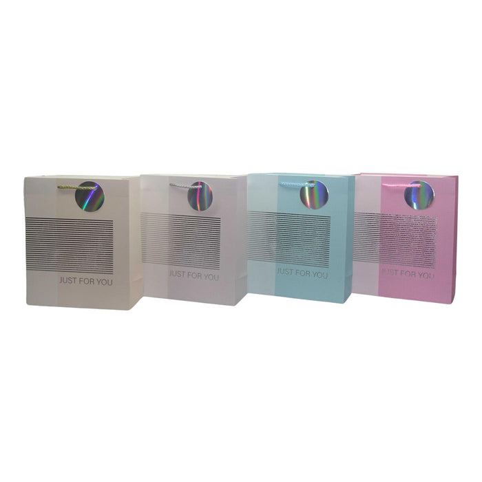 Bolsa de regalo Merletto con líneas y glitter, tamaño pequeño.