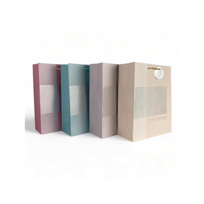 Bolsa de regalo Merletto con líneas y glitter, tamaño mediano.