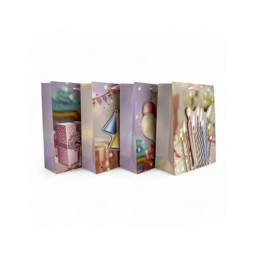 Bolsa de regalo Merletto de Cumpleaños Glitter 3D, tamaño pequeño.