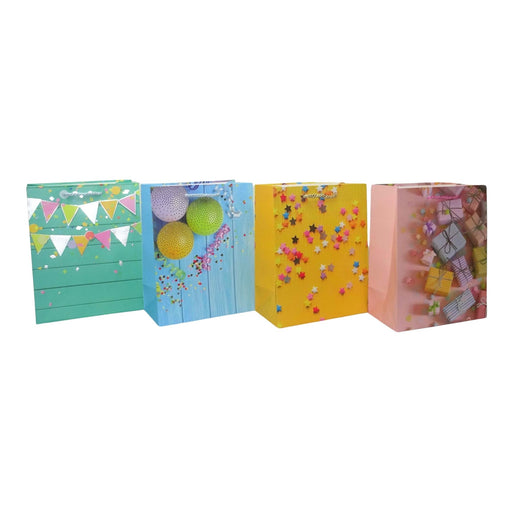 Bolsa de regalo Merletto con diseño de festejo, tamaño grande.