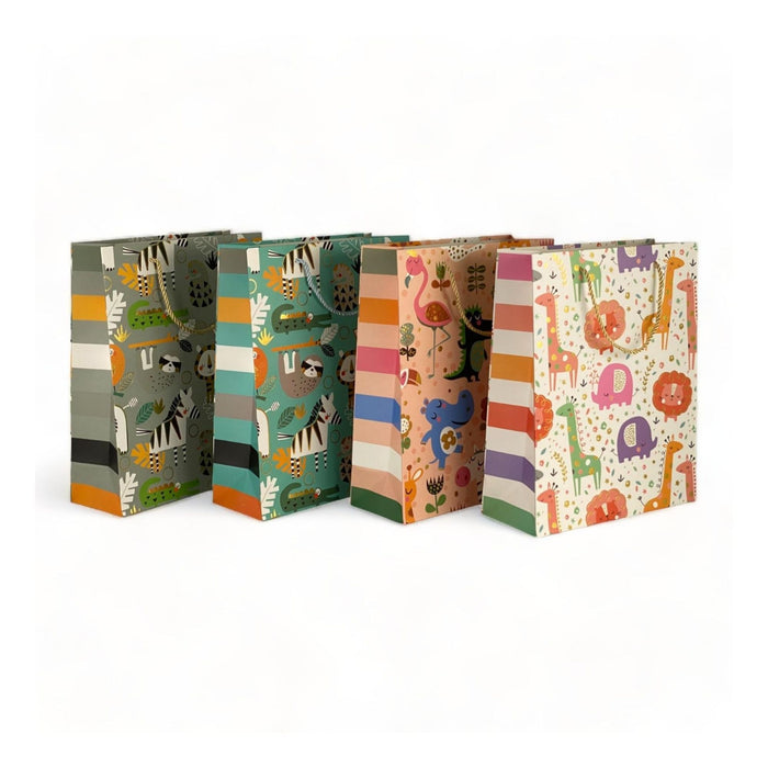 Bolsa de regalo Merletto con diseño de animales, tamaño mediano.