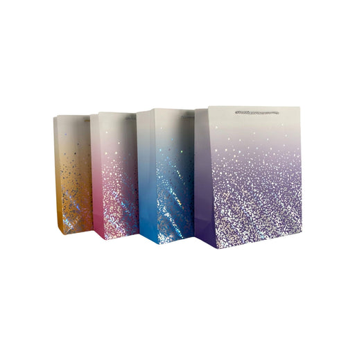 Bolsa de regalo Merletto con diseño degradado y brillo, tamaño pequeño.