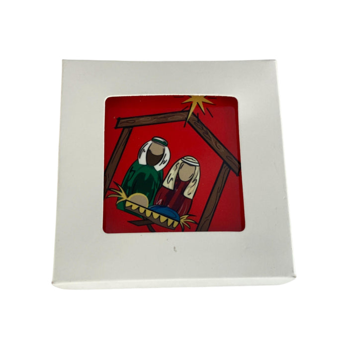 Portavasos Santini Sagrada Familia Set Color Rojo 10.7X10.7X0.8Cm Xmas