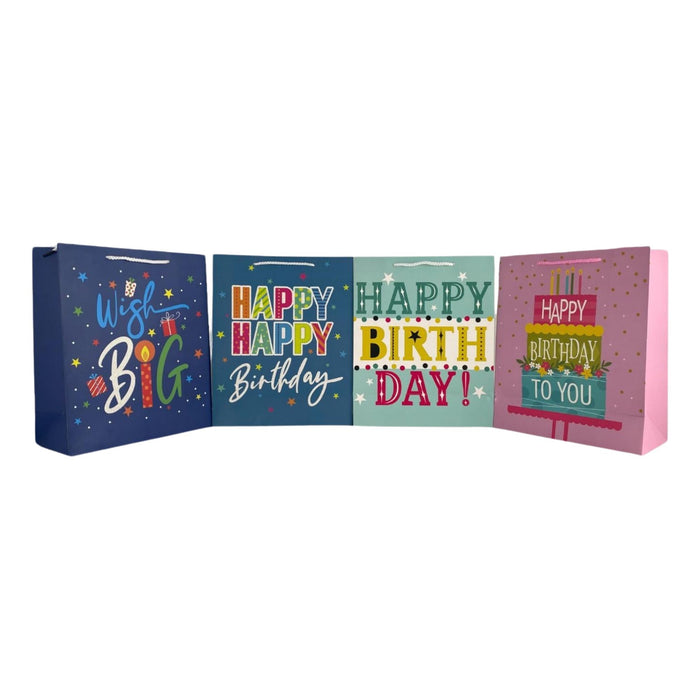 Bolsa De Regalo Merletto Happy Birthday Tamaño L