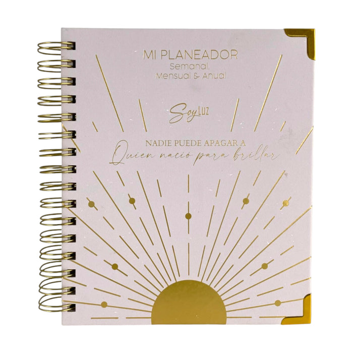 Planificador Merletto con la frase "Soy Luz".