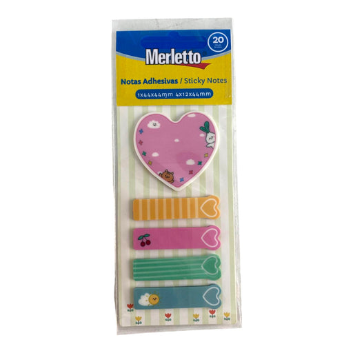 Notas adhesivas Merletto con diseño de corazón.