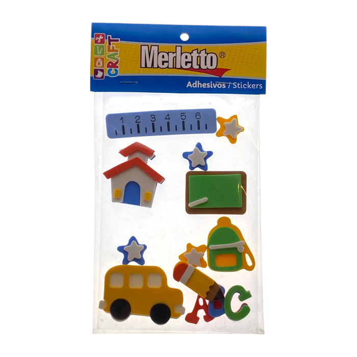 Sticker Merletto de fomi 3D con diseño de escuela.