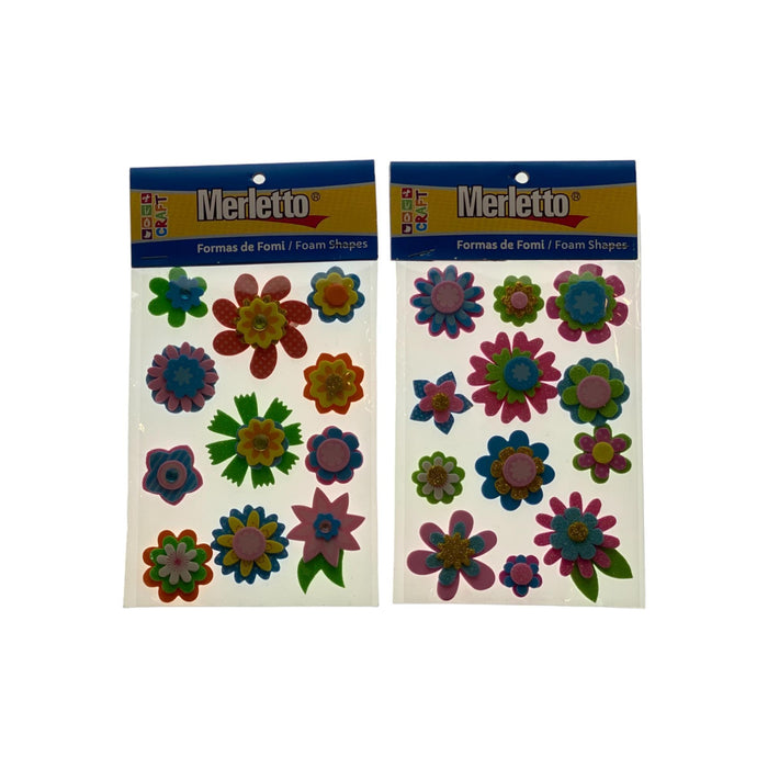 Sticker Merletto de fomi 3D con diseño de flores.