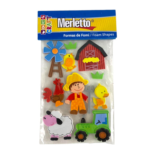 Sticker Merletto de fomi 3D con diseño de granja.