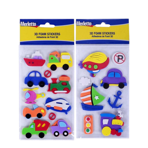 Sticker Merletto de fomi 3D con diseño de medios de transporte.