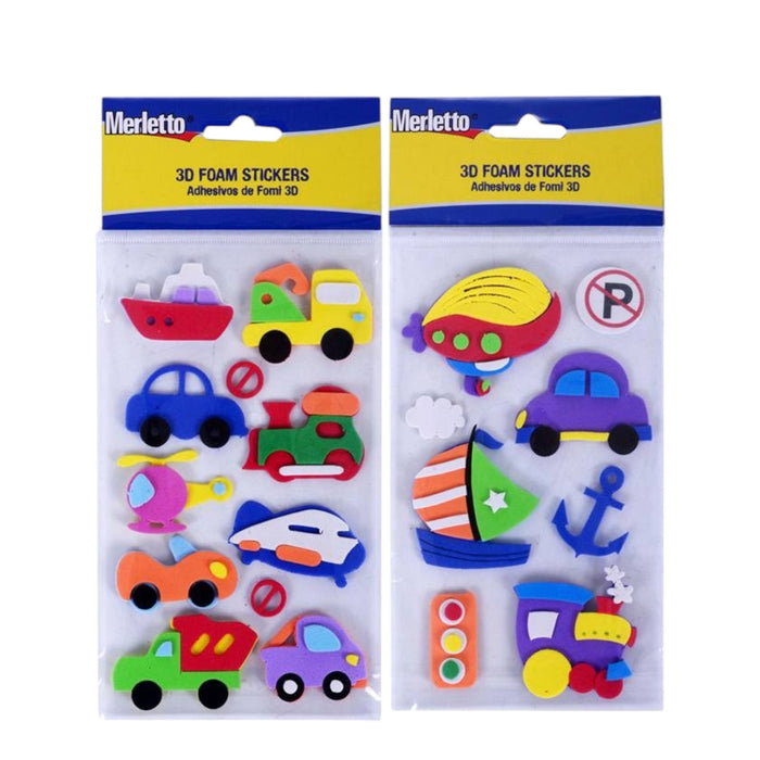 Sticker Merletto Fomi 3D Medios De Transporte