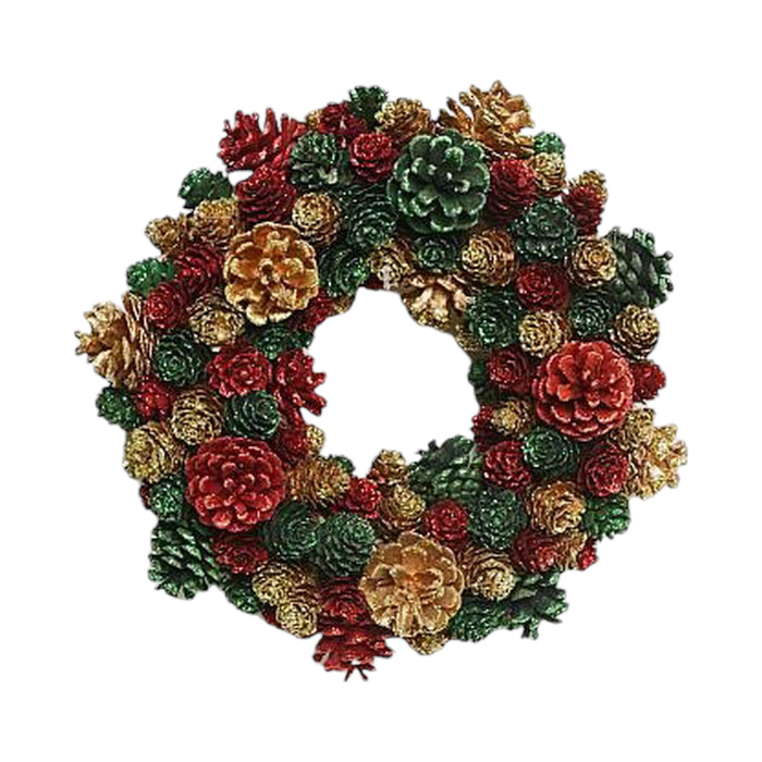 Corona Santini Pinhas Decorativas Navidad 30X30x8cm