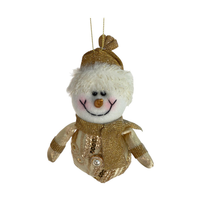 Adorno Santini Hombre De Nieve Colgante Golden Xmas 16X10x4cm